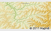 Physical 3D Map of the area around 55° 34' 4" N, 104° 37' 30" E