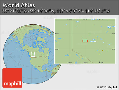 Savanna Style Location Map of the Area around 55° 34' 4" N, 117° 13' 29" W