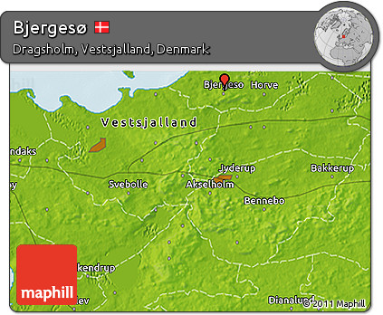 Physical 3D Map of Bjergesø