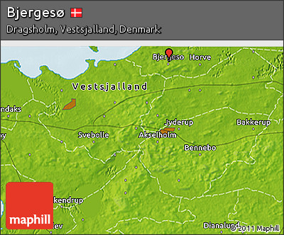 Physical 3D Map of Bjergesø