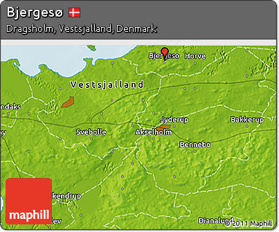 Physical 3D Map of Bjergesø