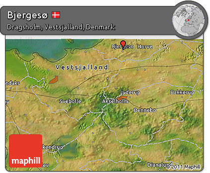 Satellite 3D Map of Bjergesø