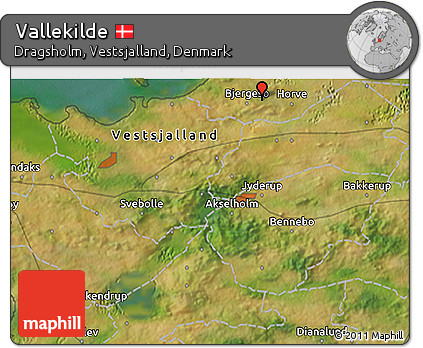 Satellite 3D Map of Vallekilde