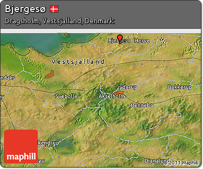 Satellite 3D Map of Bjergesø