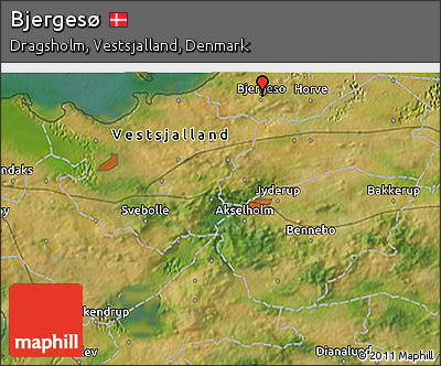 Satellite 3D Map of Bjergesø
