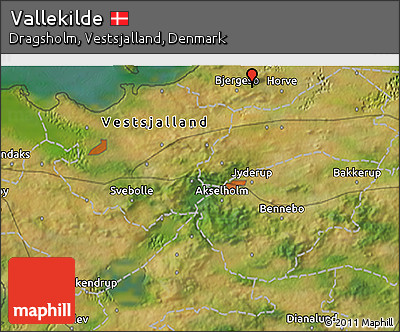 Satellite 3D Map of Vallekilde