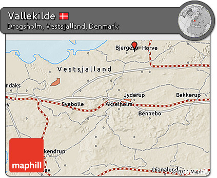 Shaded Relief 3D Map of Vallekilde