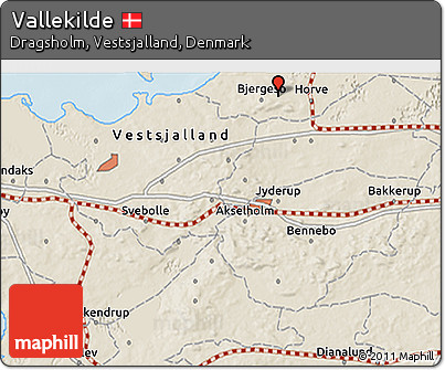 Shaded Relief 3D Map of Vallekilde