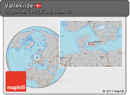 Gray Location Map of Vallekilde