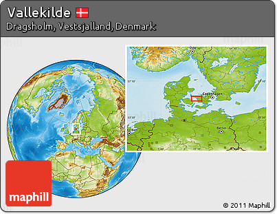 Physical Location Map of Vallekilde