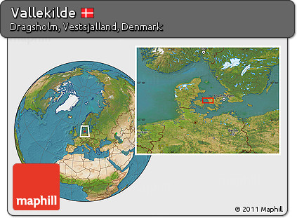 Satellite Location Map of Vallekilde