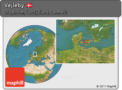 Satellite Location Map of Vejleby