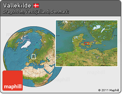 Satellite Location Map of Vallekilde