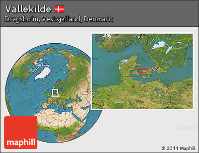 Satellite Location Map of Vallekilde