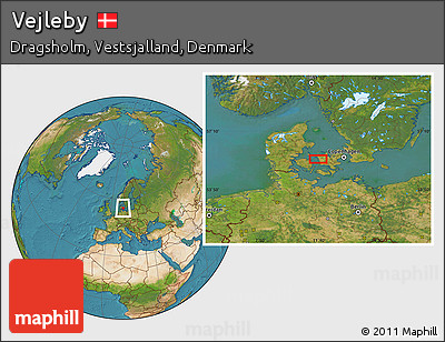 Satellite Location Map of Vejleby