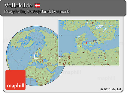Savanna Style Location Map of Vallekilde