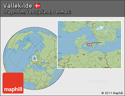 Savanna Style Location Map of Vallekilde