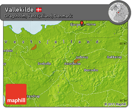 Physical Map of Vallekilde