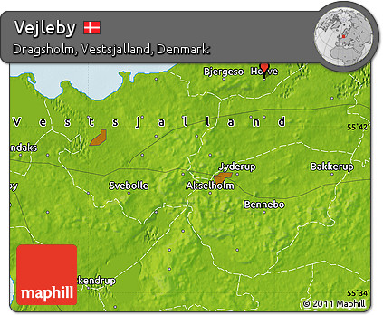 Physical Map of Vejleby