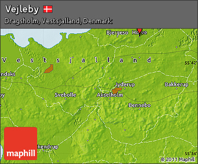 Physical Map of Vejleby