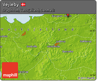 Physical Map of Vejleby