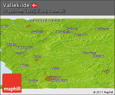 Physical Panoramic Map of Vallekilde