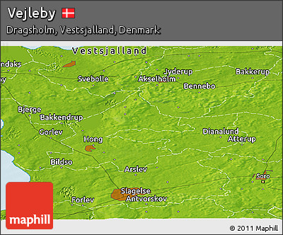 Physical Panoramic Map of Vejleby