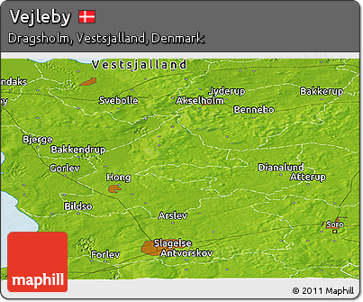 Physical Panoramic Map of Vejleby