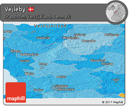 Political Panoramic Map of Vejleby