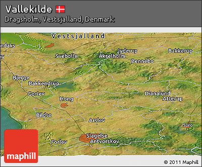 Satellite Panoramic Map of Vallekilde