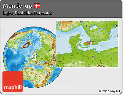 Physical Location Map of Manderup