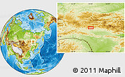 Physical Location Map of the area around 55° 34' 4" N, 126° 43' 29" E