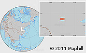 Gray Location Map of the area around 55° 34' 4" N, 130° 7' 30" E