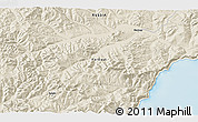 Shaded Relief 3D Map of the area around 55° 34' 4" N, 136° 4' 29" E