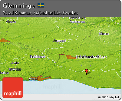 Physical Panoramic Map of Glemminge