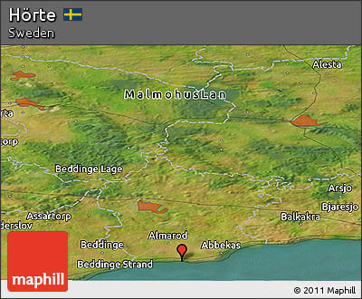 Satellite Panoramic Map of Hörte