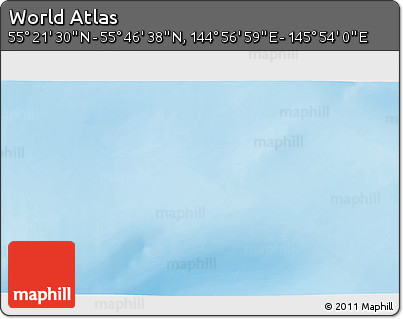 Physical 3D Map of the Area around 55° 34' 4" N, 145° 25' 30" E