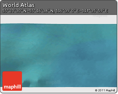 Satellite 3D Map of the Area around 55° 34' 4" N, 147° 7' 30" E