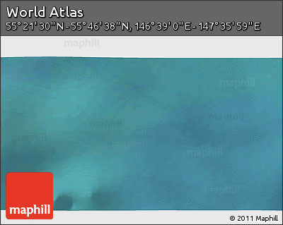 Satellite 3D Map of the Area around 55° 34' 4" N, 147° 7' 30" E