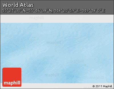 Physical 3D Map of the Area around 55° 34' 4" N, 148° 49' 29" E
