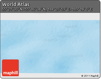 Physical 3D Map of the Area around 55° 34' 4" N, 148° 49' 29" E
