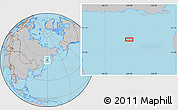 Gray Location Map of the area around 55° 34' 4" N, 149° 40' 30" E