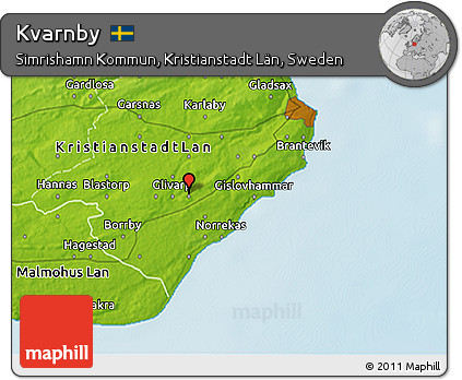 Physical 3D Map of Kvarnby