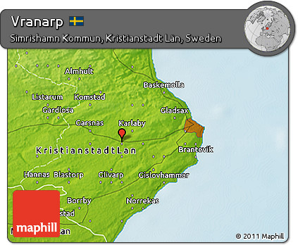 Physical 3D Map of Vranarp