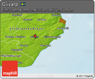 Physical 3D Map of Glivarp