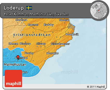 Political 3D Map of Löderup