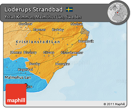 Political 3D Map of Löderups Strandbad