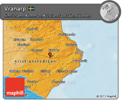 Political 3D Map of Vranarp