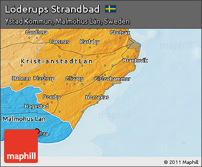 Political 3D Map of Löderups Strandbad