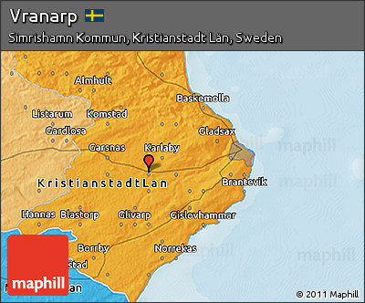Political 3D Map of Vranarp